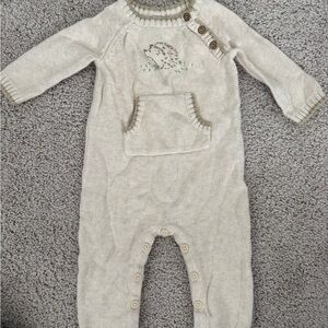 Janie & Jack Cozy Cream Knit Baby One Piece (3-6m)